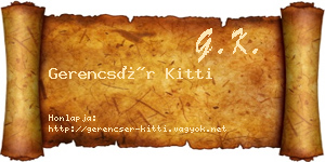 Gerencsér Kitti névjegykártya
